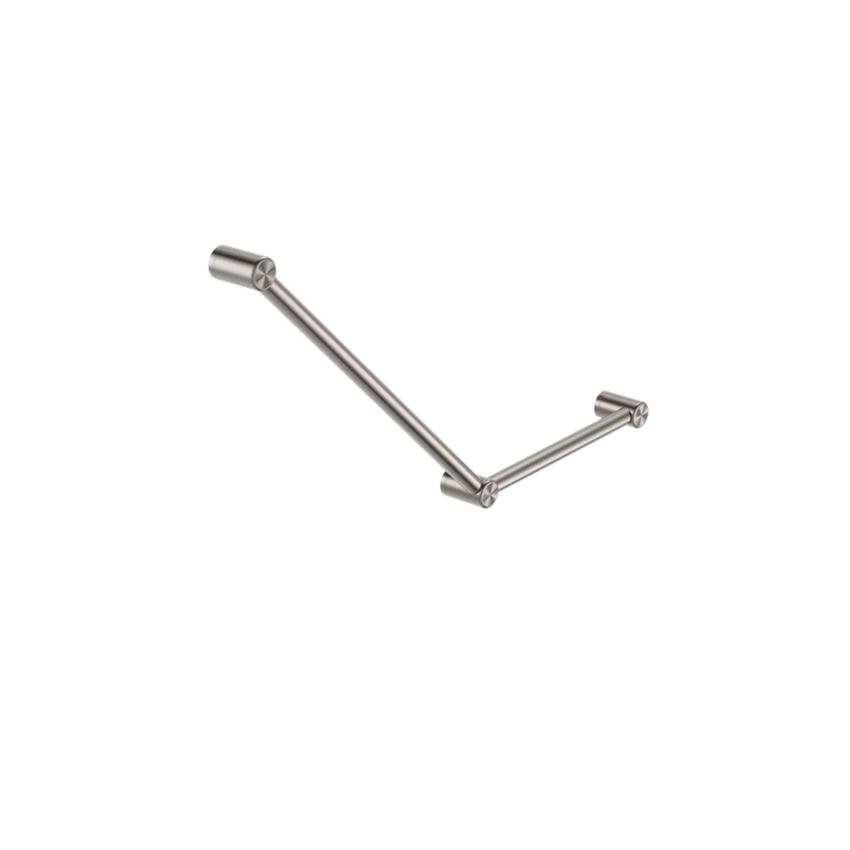 Mecca Care 32mm Ambulant Toilet Grab Rail 45 Degree 750X450mm Brushed Nickel gallery detail image