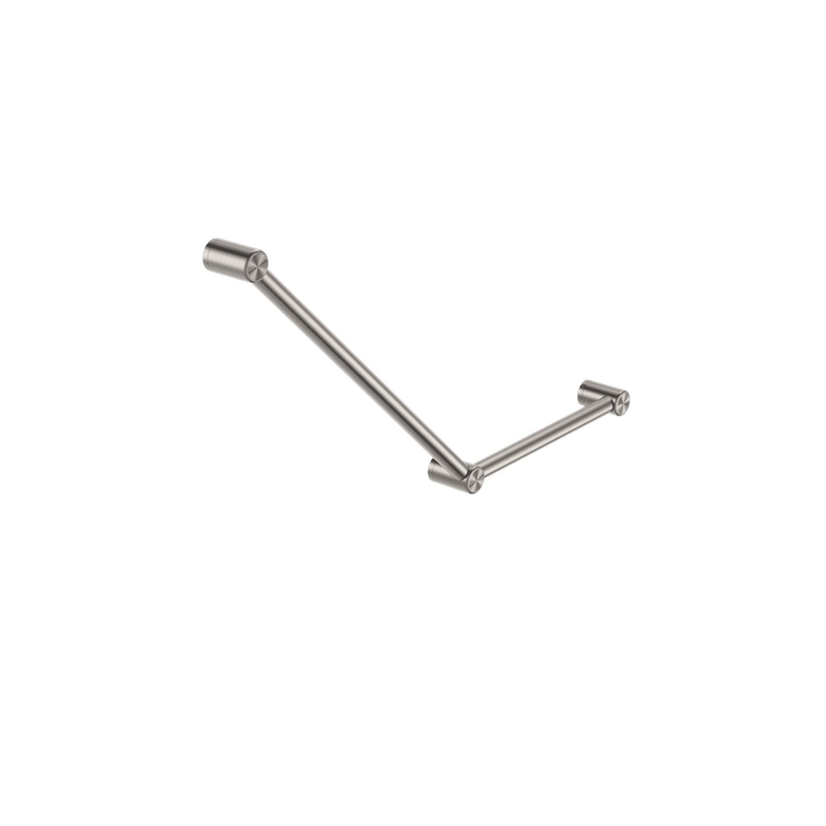 Mecca Care 32mm Ambulant Toilet Grab Rail 45 Degree 750X450mm Brushed Nickel gallery detail image