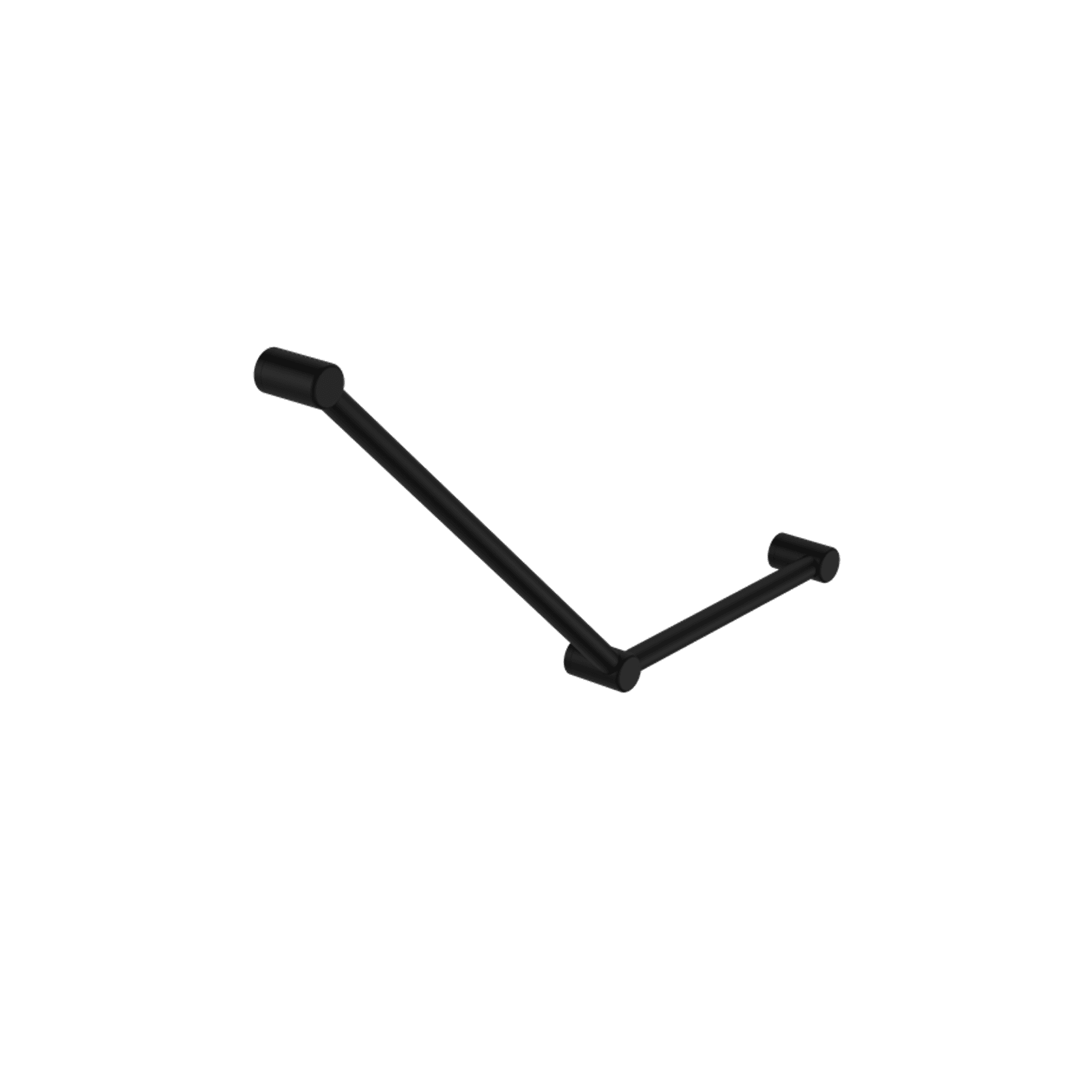 Mecca Care 32mm Ambulant Toilet Grab Rail 45 Degree 750X450mm Matte Black gallery detail image