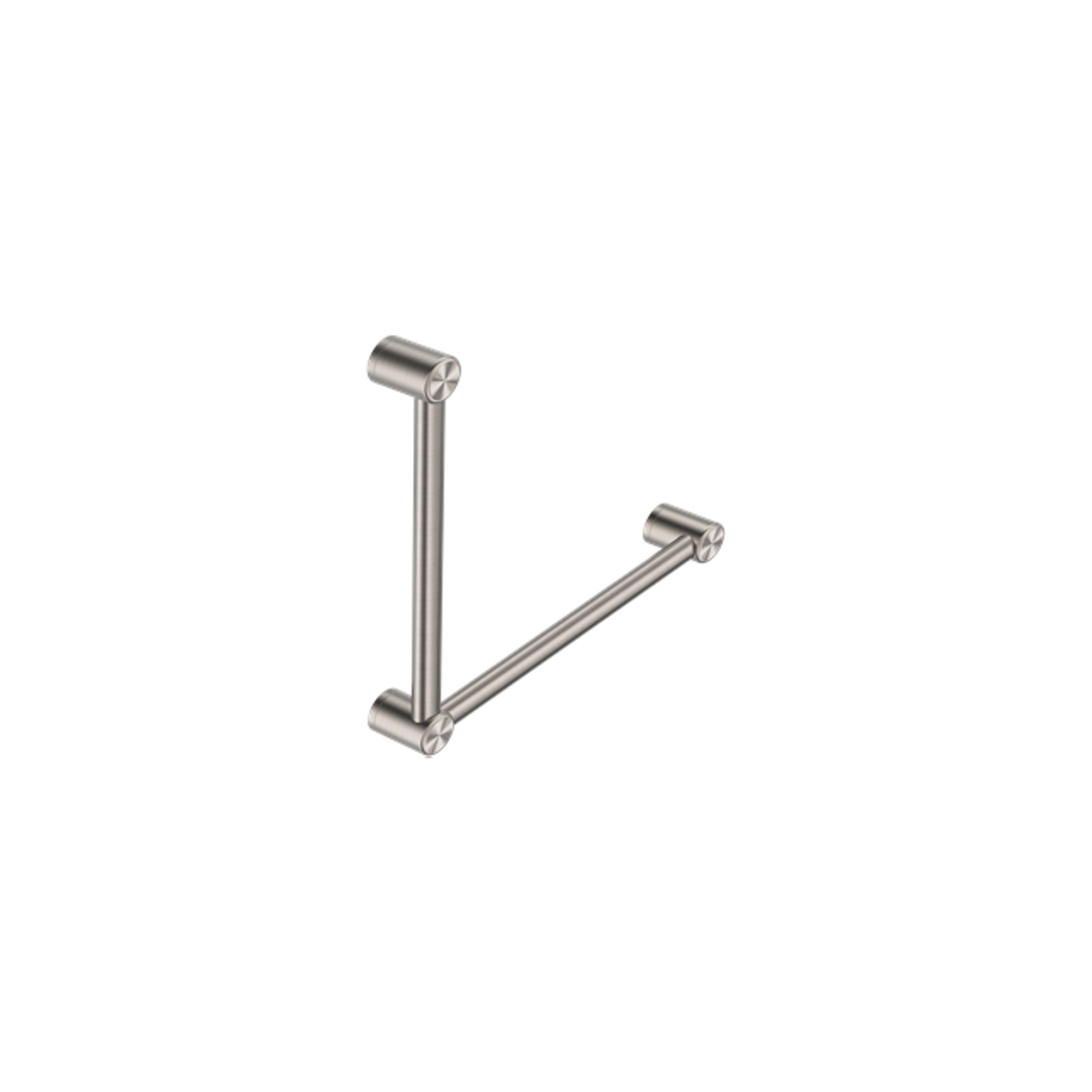 Mecca Care 32mm Ambulant Toilet Grab Rail 90 Degree 450X450mm Brushed Nickel gallery detail image