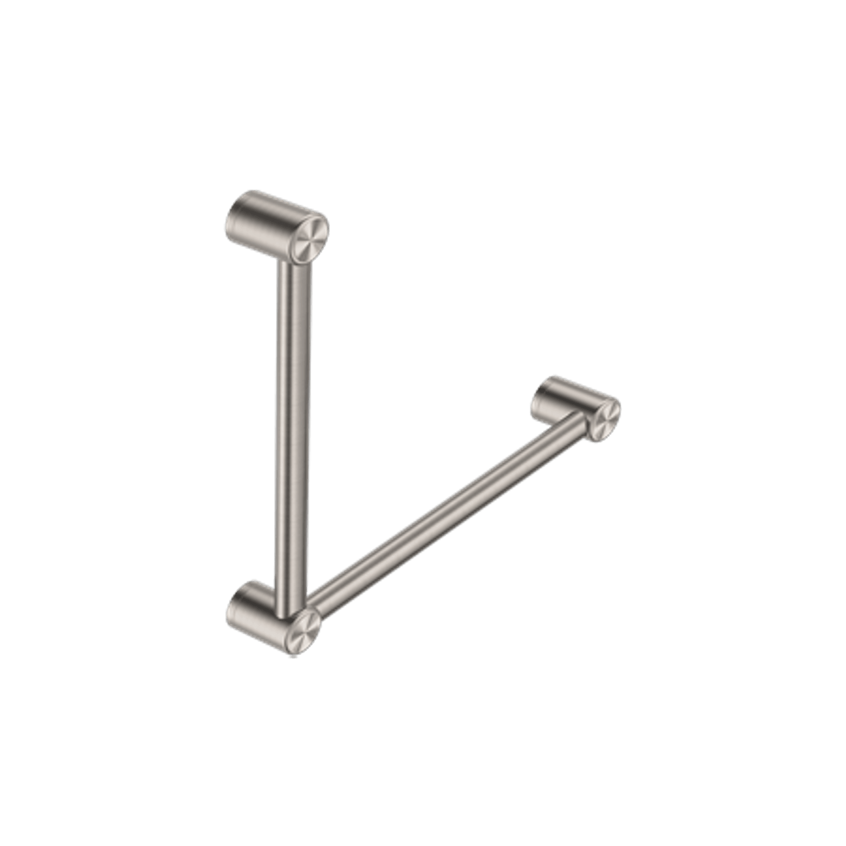 Mecca Care 32mm Ambulant Toilet Grab Rail 90 Degree 450X450mm Brushed Nickel gallery detail image