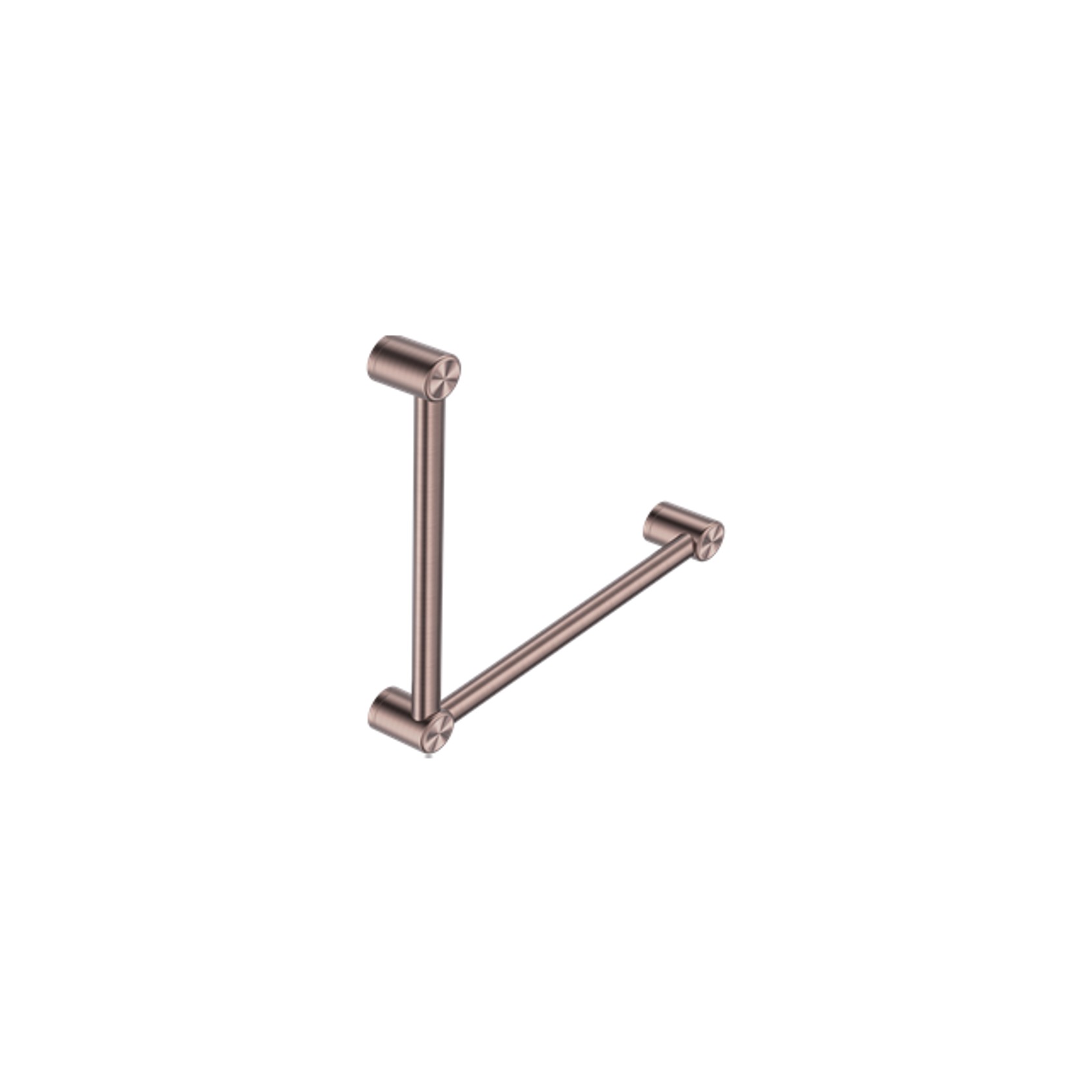 Mecca Care 32mm Ambulant Toilet Grab Rail 90 Degree 450X450mm Brushed Bronze gallery detail image