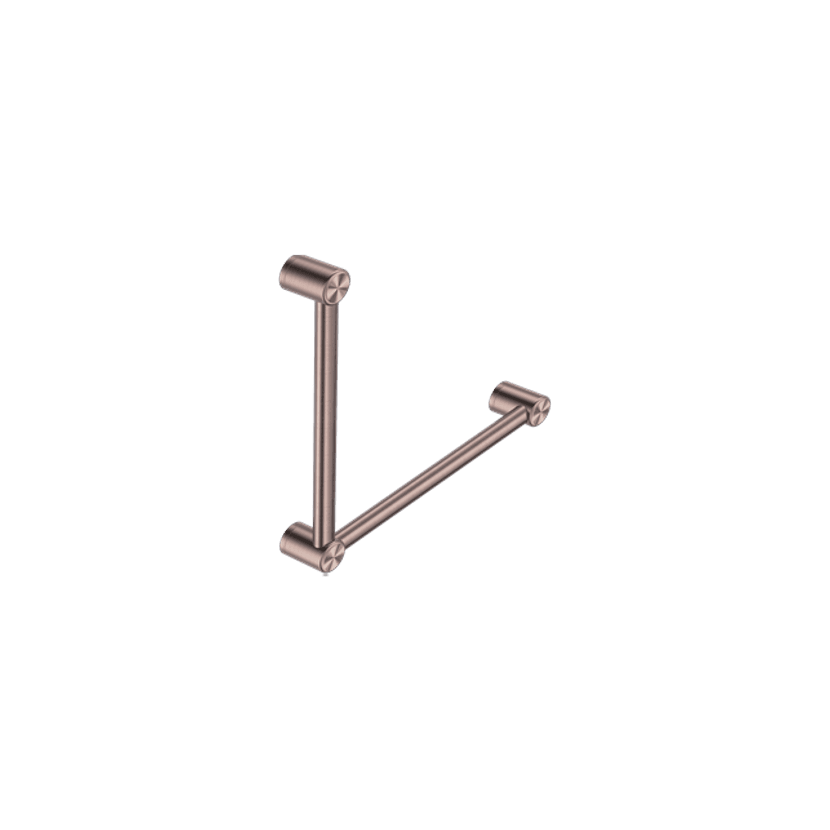 Mecca Care 32mm Ambulant Toilet Grab Rail 90 Degree 450X450mm Brushed Bronze gallery detail image