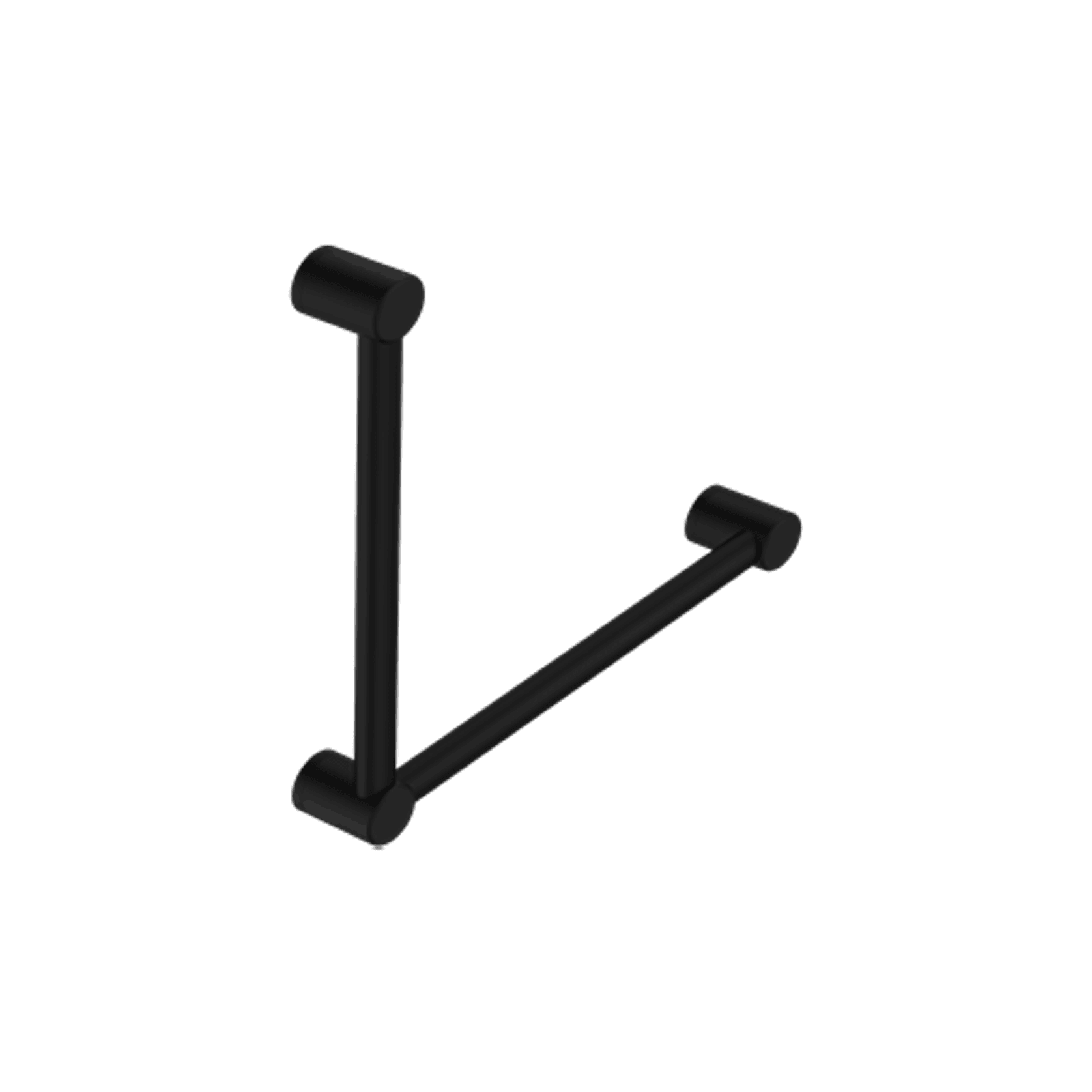 Mecca Care 32mm Ambulant Toilet Grab Rail 90 Degree 450X450mm Matte Black gallery detail image