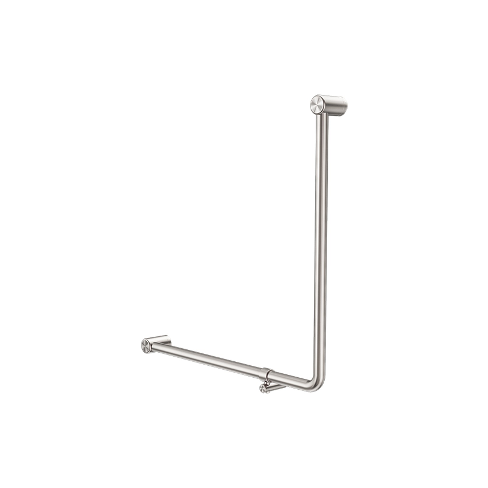 Mecca Care 32mm Ambulant 90 Degree Bent Tube Grab Rail 750X750mm Brushed Nickel gallery detail image