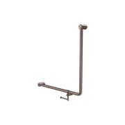 Mecca Care 32mm Ambulant 90 Degree Bent Tube Grab Rail 750X750mm With Toilet Roll Holder Brushed Bronze gallery detail image