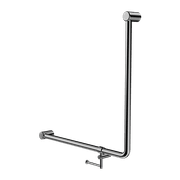 Mecca Care 32mm Ambulant 90 Degree Bent Tube Grab Rail 750X750mm With Toilet Roll Holder Chrome gallery detail image