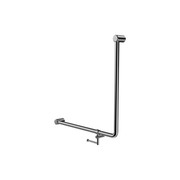 Mecca Care 32mm Ambulant 90 Degree Bent Tube Grab Rail 750X750mm With Toilet Roll Holder Chrome gallery detail image