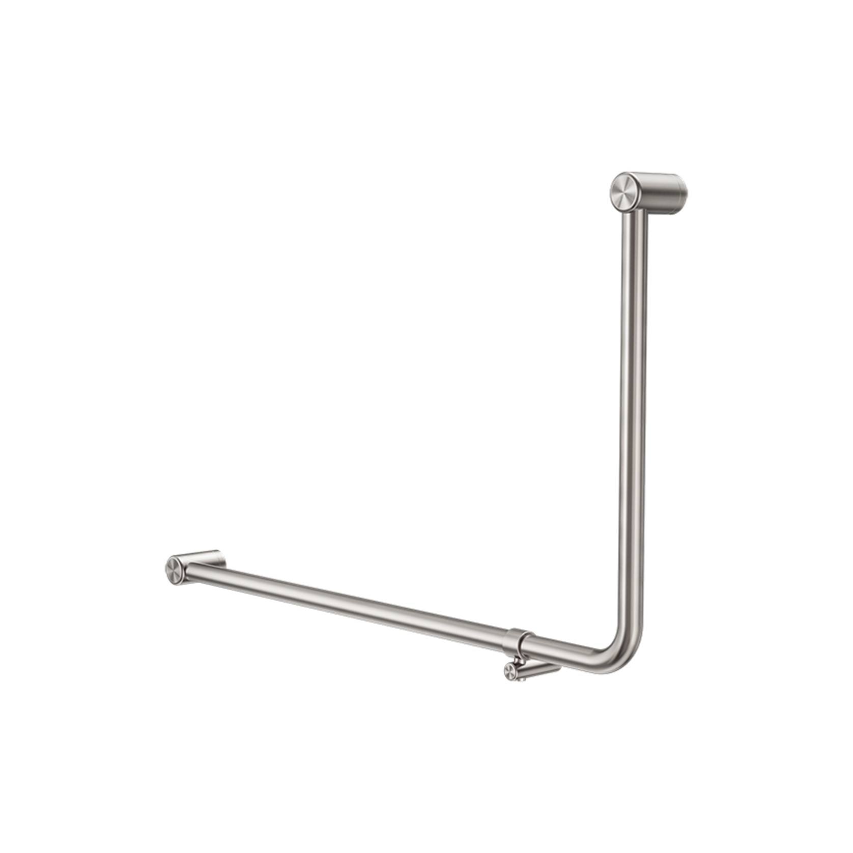 Mecca Care 32mm Ambulant 90 Degree Bent Tube Grab Rail 600X1000mm Brushed Nickel gallery detail image
