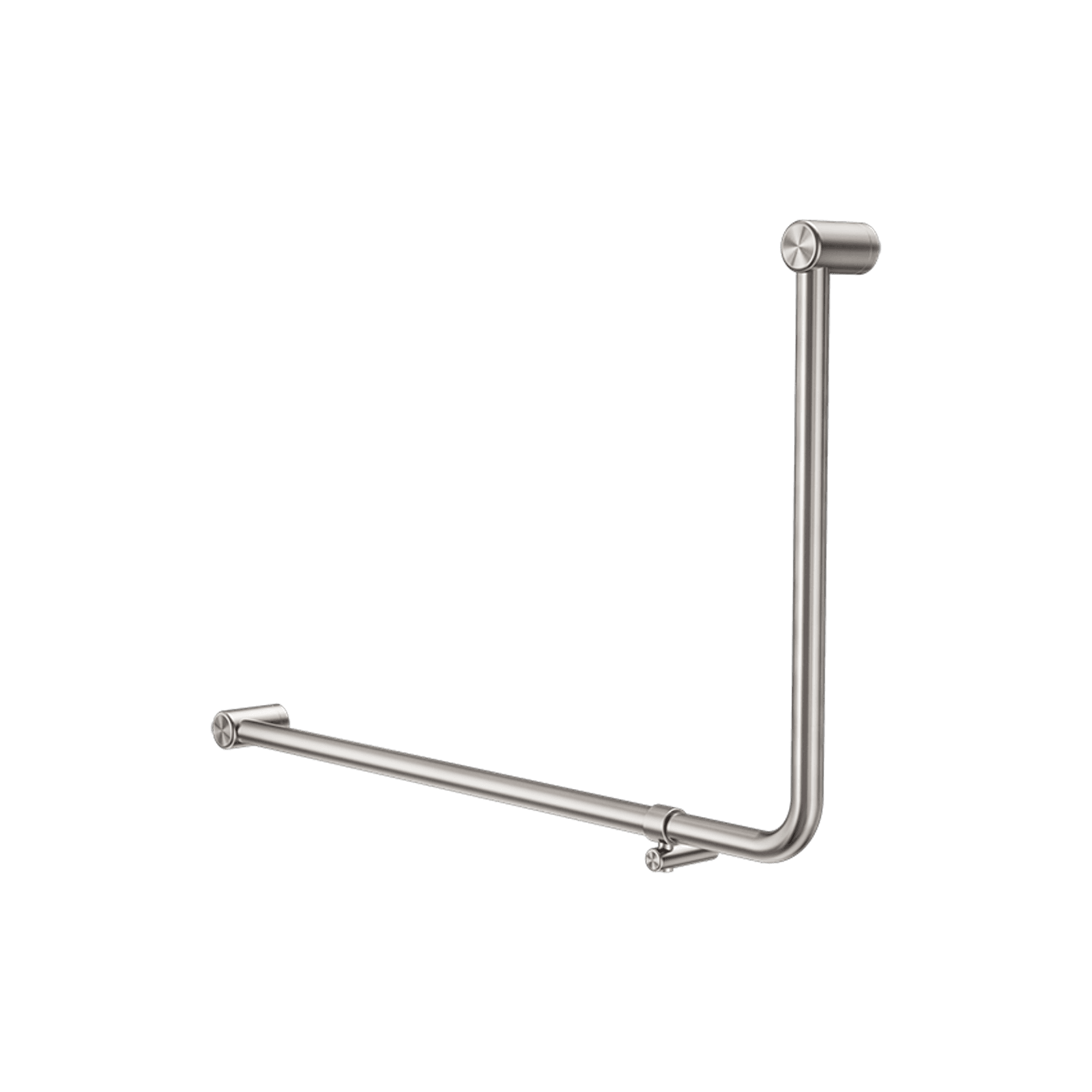 Mecca Care 32mm Ambulant 90 Degree Bent Tube Grab Rail 600X1000mm Brushed Nickel gallery detail image