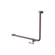 Mecca Care 32mm Ambulant 90 Degree Bent Tube Grab Rail 600X1000mm With Toilet Roll Holder Brushed Bronze gallery detail image