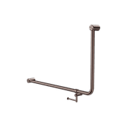 Mecca Care 32mm Ambulant 90 Degree Bent Tube Grab Rail 600X1000mm With Toilet Roll Holder Brushed Bronze gallery detail image