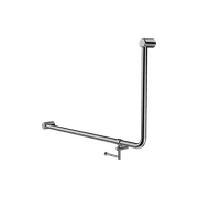 Mecca Care 32mm Ambulant 90 Degree Bent Tube Grab Rail 600X1000mm With Toilet Roll Holder Chrome gallery detail image