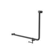 Mecca Care 32mm Ambulant 90 Degree Bent Tube Grab Rail 600X1000mm With Toilet Roll Holder Gun Metal gallery detail image