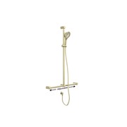 Mecca Care 32mm T Bar Grab Rail And Adjustable Shower Set 1100X750mm Brushed Gold gallery detail image