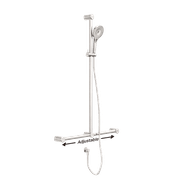 Mecca Care 32mm T Bar Grab Rail And Adjustable Shower Set 1100X750mm Brushed Nickel gallery detail image