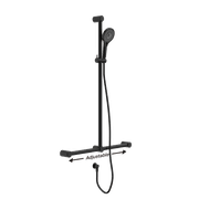 Mecca Care 32mm T Bar Grab Rail And Adjustable Shower Set 1100X750mm Matte Black gallery detail image