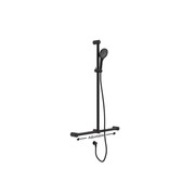 Mecca Care 32mm T Bar Grab Rail And Adjustable Shower Set 1100X750mm Matte Black gallery detail image