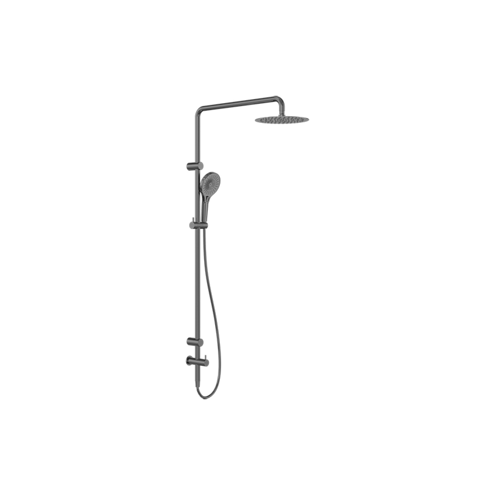 Mecca Care 25mm Grab Rail 900mm Twin Shower Set Gun Metal gallery detail image