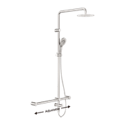 Mecca Care 32mm T Bar Grab Rail 1100x750mm Twin Shower Set Brushed Nickel gallery detail image