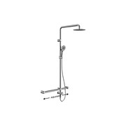 Mecca Care 32mm T Bar Grab Rail 1100x750mm Twin Shower Set Chrome gallery detail image