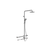 Mecca Care 32mm T Bar Grab Rail 1100x750mm Twin Shower Set Chrome gallery detail image