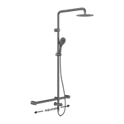 Mecca Care 32mm T Bar Grab Rail 1100x750mm Twin Shower Set Gun Metal gallery detail image