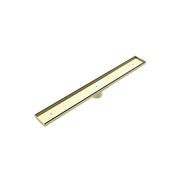 Tile Insert V Channel Floor Grate 89mm Outlet With Hole Saw Brushed Gold gallery detail image