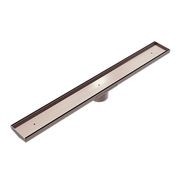 Tile Insert V Channel Floor Grate 89mm Outlet With Hole Saw Brushed Bronze gallery detail image