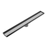 Tile Insert V Channel Floor Grate 89mm Outlet With Hole Saw Gun Metal gallery detail image