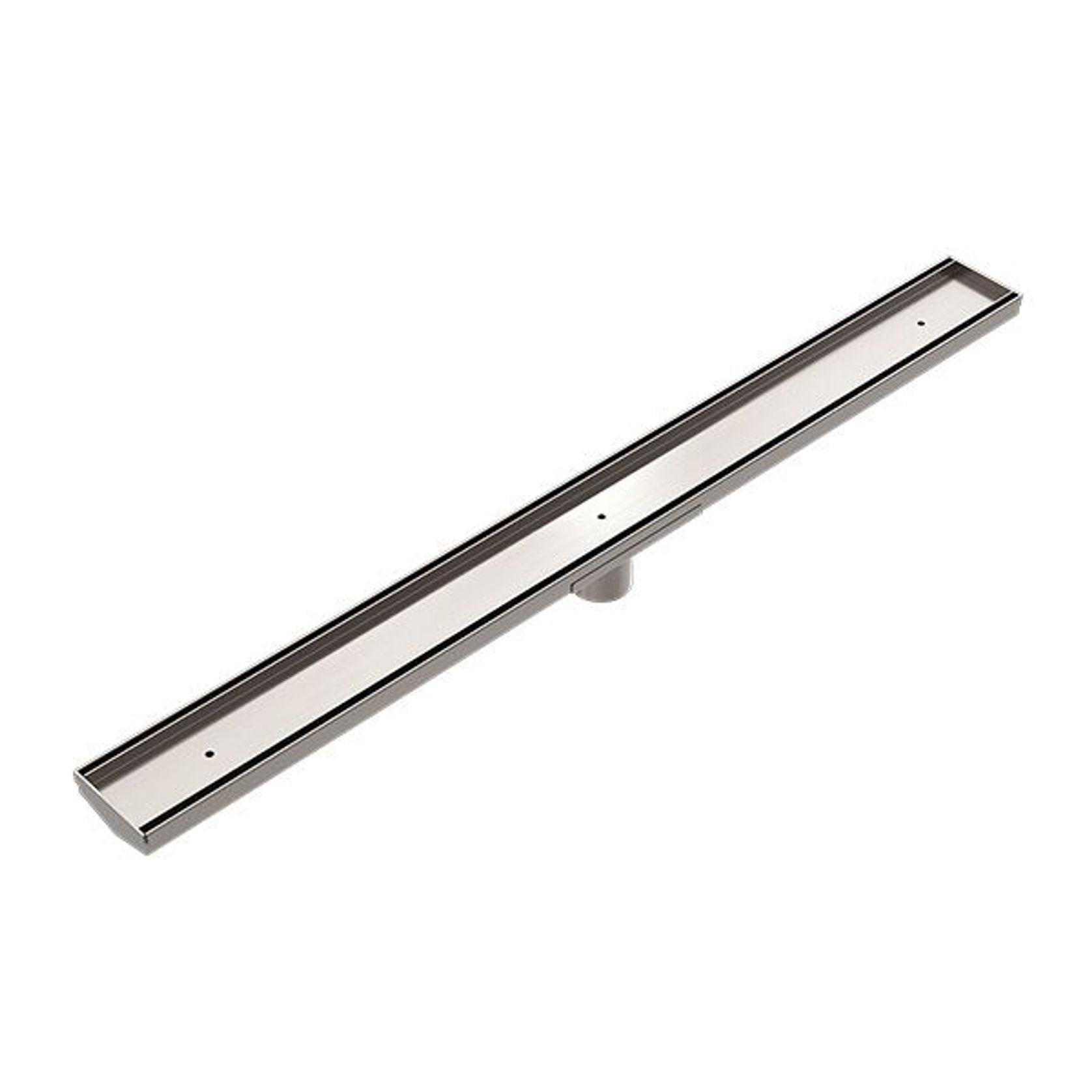 Tile Insert V Channel Floor Grate 50mm Outlet With Hole Saw Brushed Nickel gallery detail image