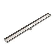 Tile Insert V Channel Floor Grate 50mm Outlet With Hole Saw Brushed Nickel gallery detail image
