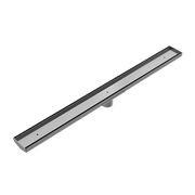 Tile Insert V Channel Floor Grate 50mm Outlet With Hole Saw Gun Metal gallery detail image
