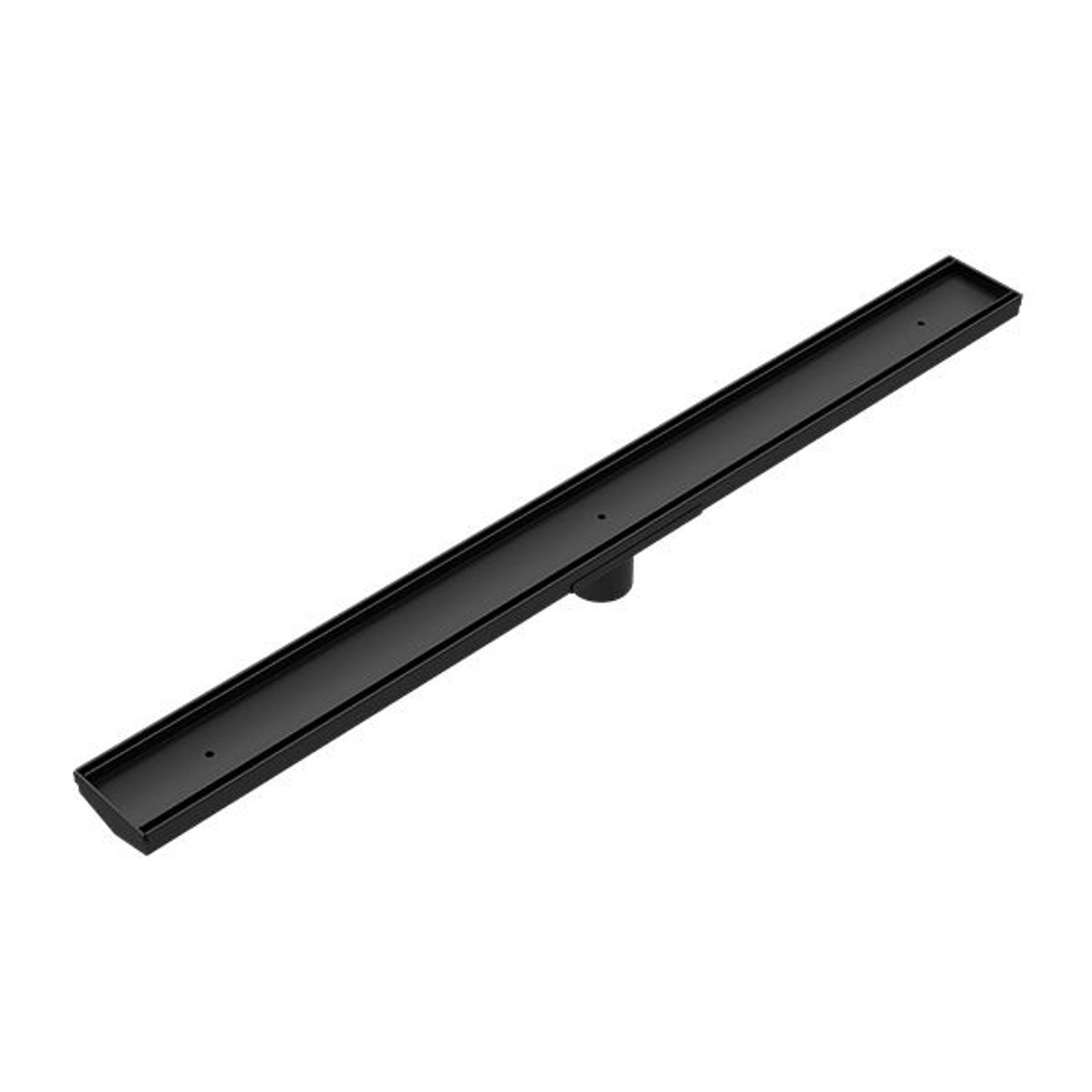 Tile Insert V Channel Floor Grate 50mm Outlet With Hole Saw Matte Black gallery detail image