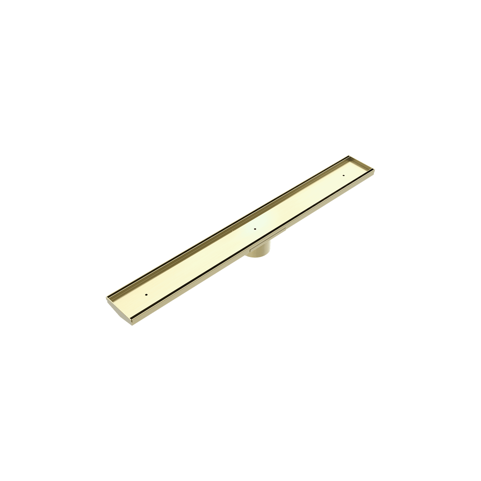 Tile Insert V Channel Floor Grate 80mm Outlet With Hole Saw Brushed Gold gallery detail image