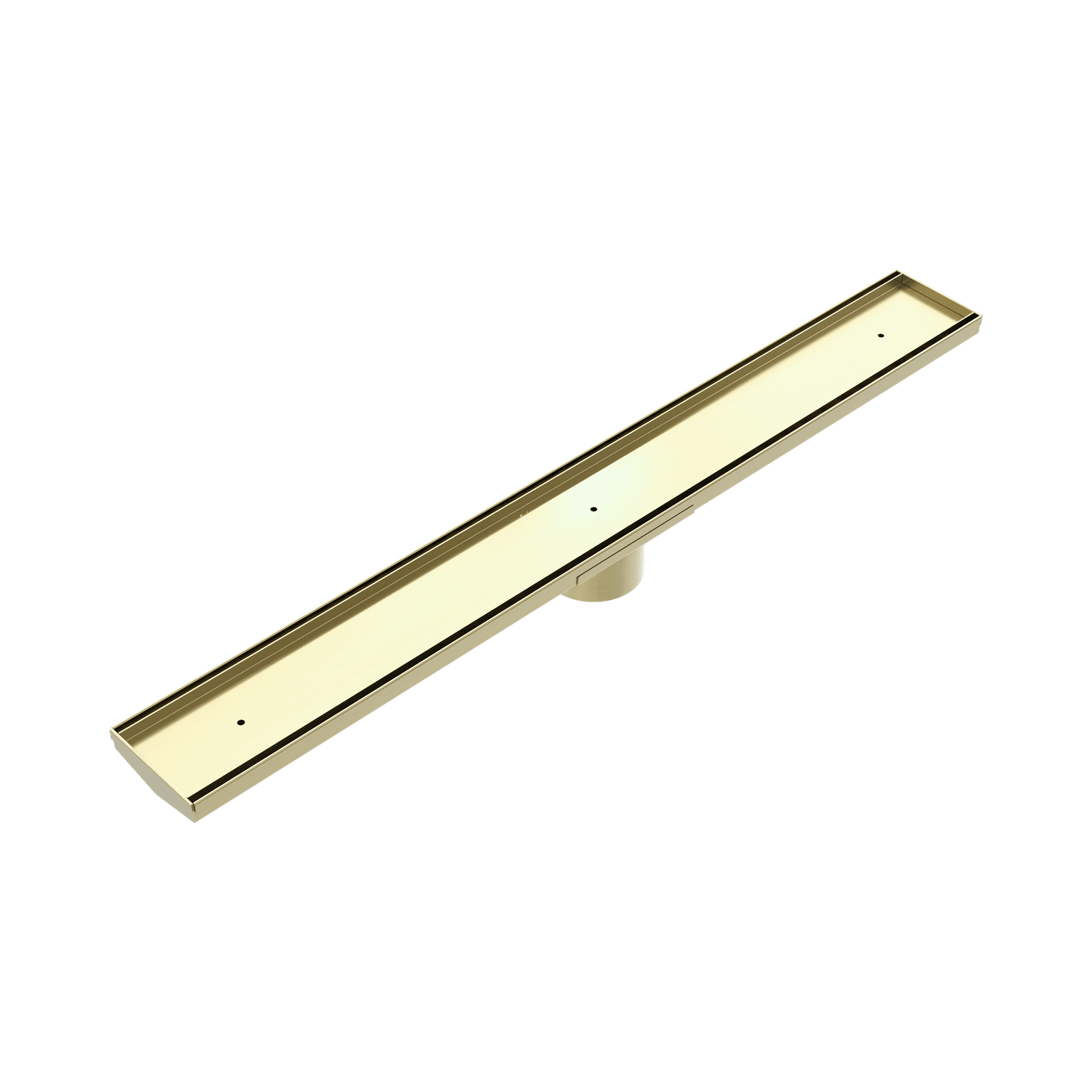 Tile Insert V Channel Floor Grate 80mm Outlet With Hole Saw Brushed Gold gallery detail image