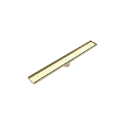 Tile Insert V Channel Floor Grate 80mm Outlet With Hole Saw Brushed Gold gallery detail image