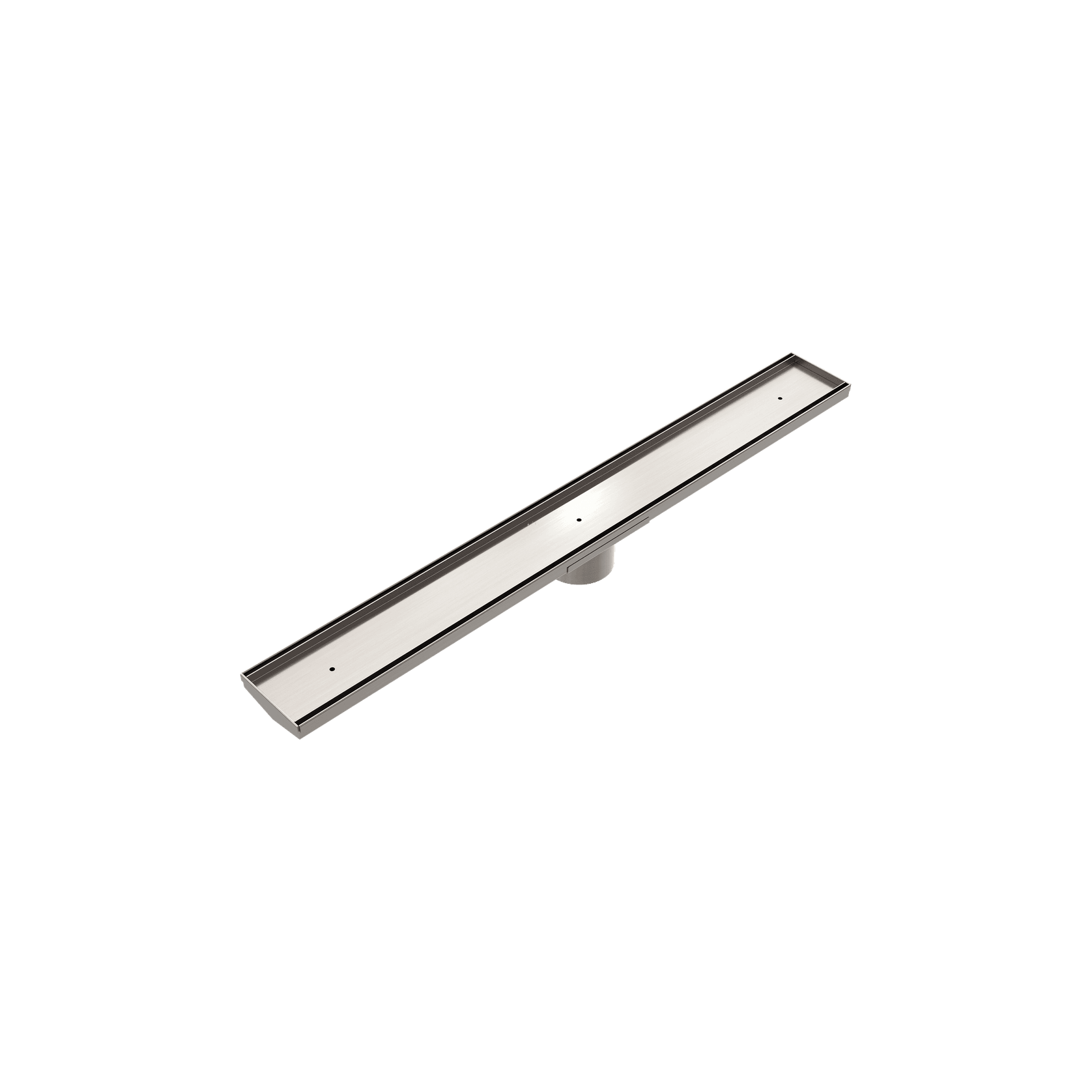 Tile Insert V Channel Floor Grate 80mm Outlet With Hole Saw Brushed Nickel gallery detail image