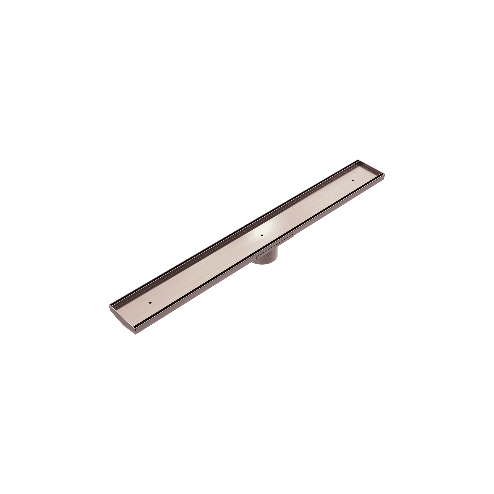 Tile Insert V Channel Floor Grate 80mm Outlet With Hole Saw Brushed Bronze gallery detail image
