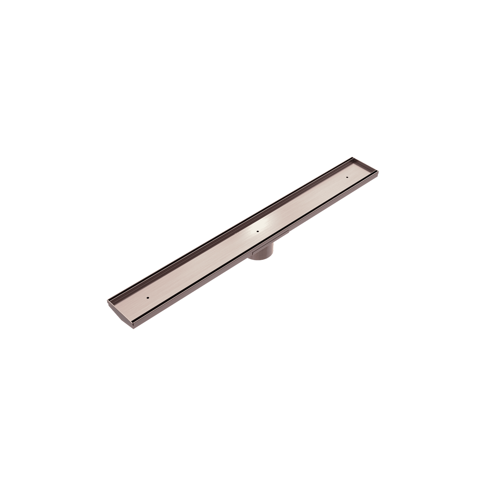 Tile Insert V Channel Floor Grate 80mm Outlet With Hole Saw Brushed Bronze gallery detail image