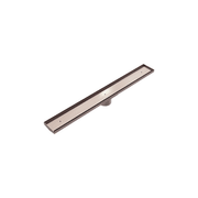 Tile Insert V Channel Floor Grate 80mm Outlet With Hole Saw Brushed Bronze gallery detail image