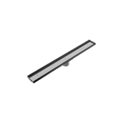 Tile Insert V Channel Floor Grate 80mm Outlet With Hole Saw Gun Metal gallery detail image