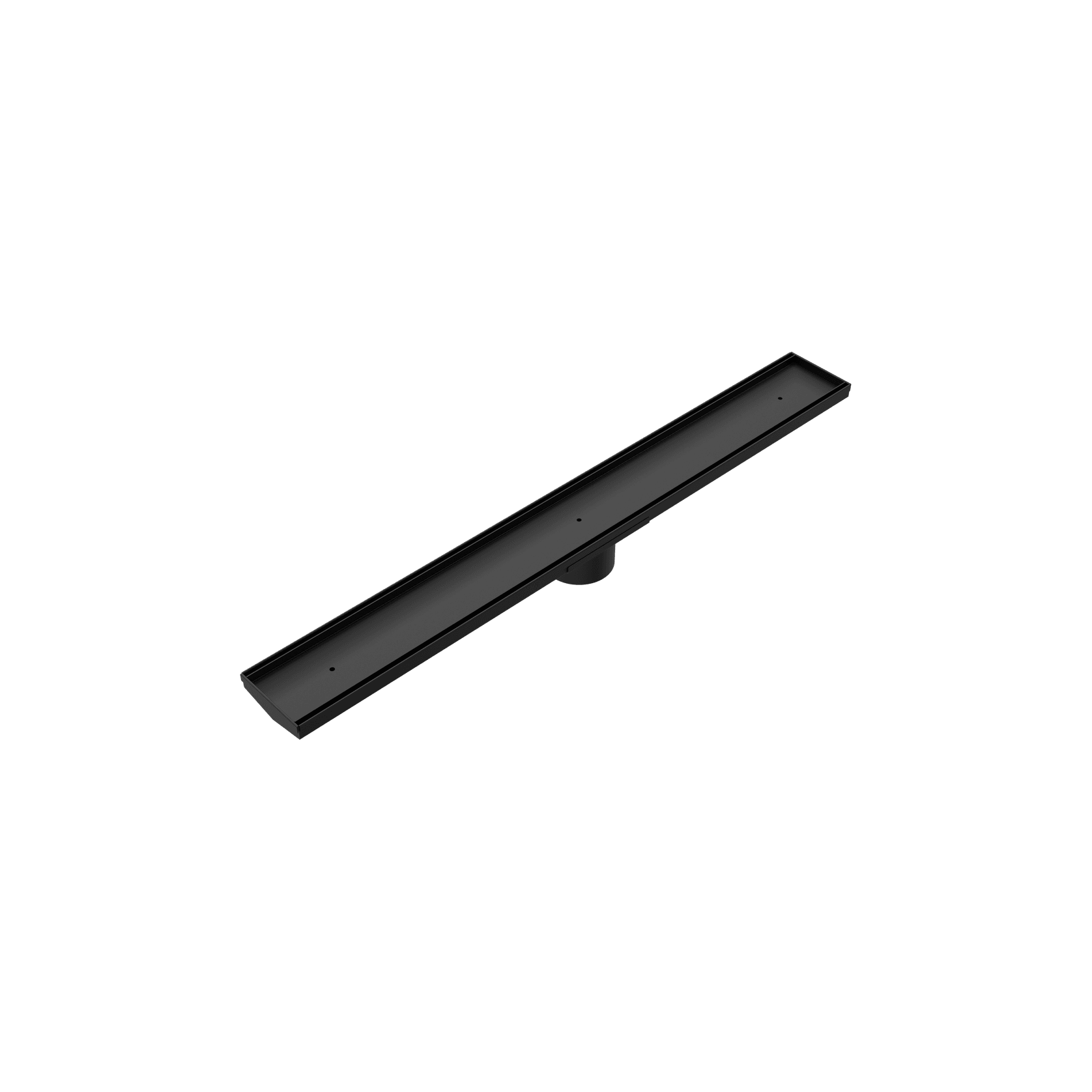 Tile Insert V Channel Floor Grate 80mm Outlet With Hole Saw Matte Black gallery detail image