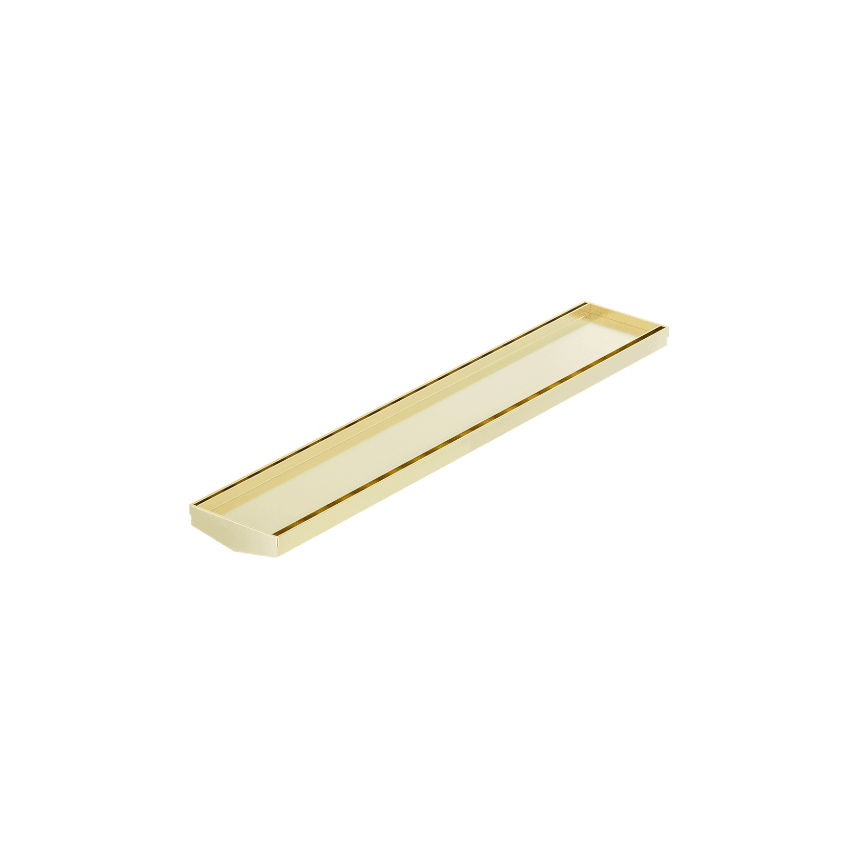 Tile Insert V Channel 600mm Floor Grate 80mm/89mm Outlet Without Outlet And Hole Saw Brushed Gold gallery detail image