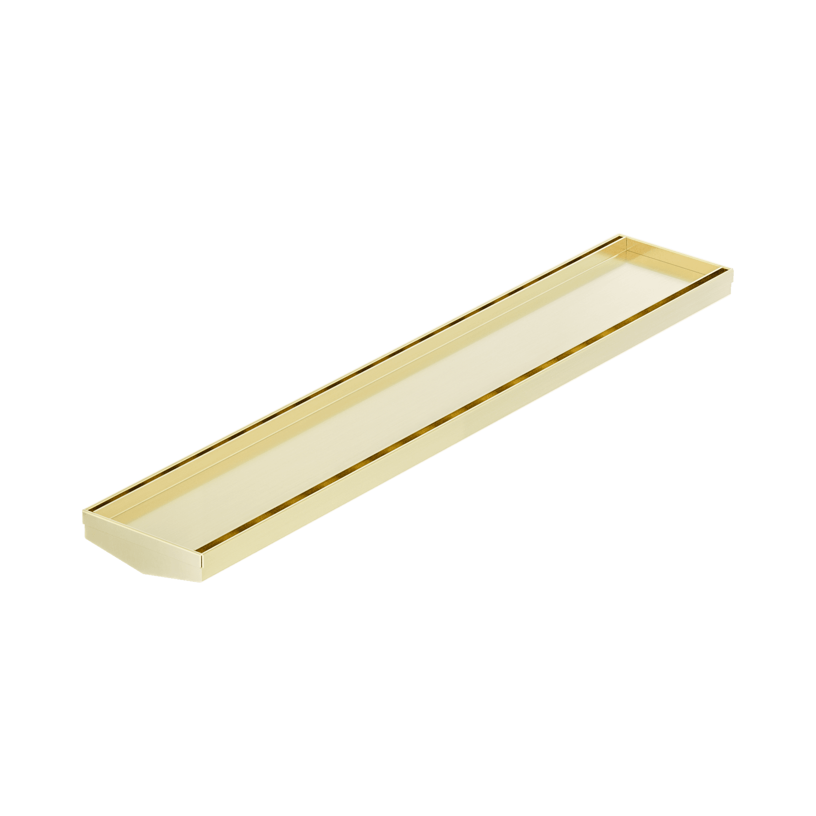 Tile Insert V Channel 600mm Floor Grate 80mm/89mm Outlet Without Outlet And Hole Saw Brushed Gold gallery detail image