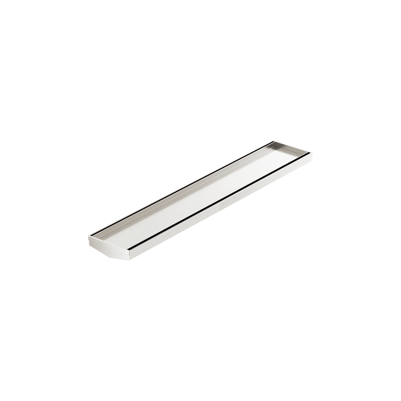 Tile Insert V Channel 600mm Floor Grate 80mm/89mm Outlet Without Outlet And Hole Saw Brushed Nickel gallery detail image