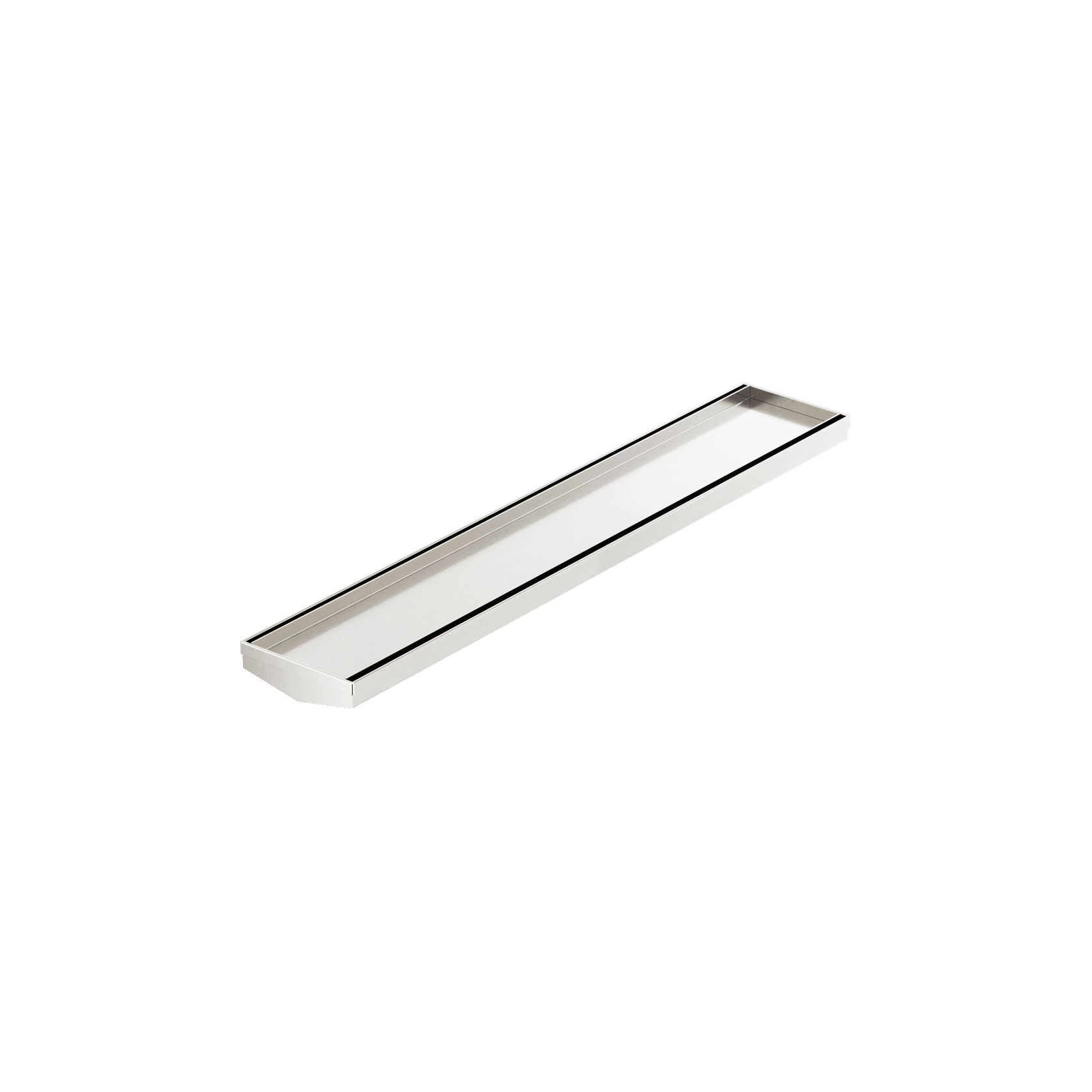 Tile Insert V Channel 600mm Floor Grate 80mm/89mm Outlet Without Outlet And Hole Saw Brushed Nickel gallery detail image