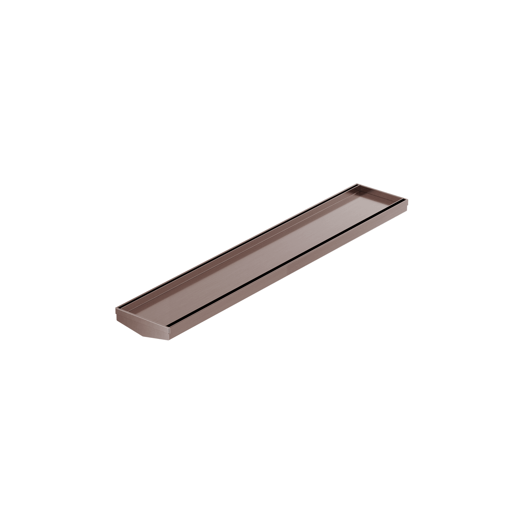 Tile Insert V Channel 600mm Floor Grate 80mm/89mm Outlet Without Outlet And Hole Saw Brushed Bronze gallery detail image