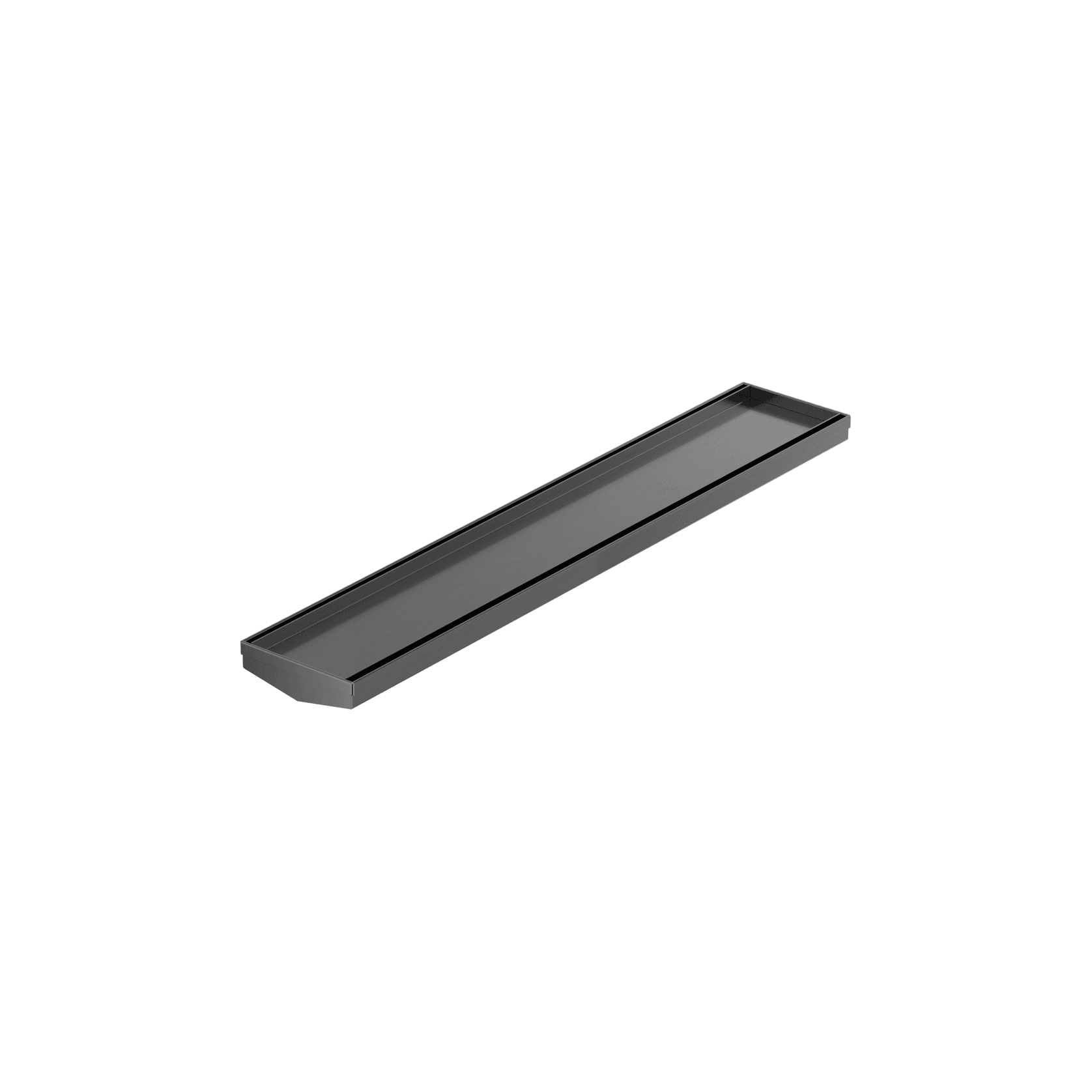 Tile Insert V Channel 600mm Floor Grate 80mm/89mm Outlet Without Outlet And Hole Saw Gun Metal gallery detail image