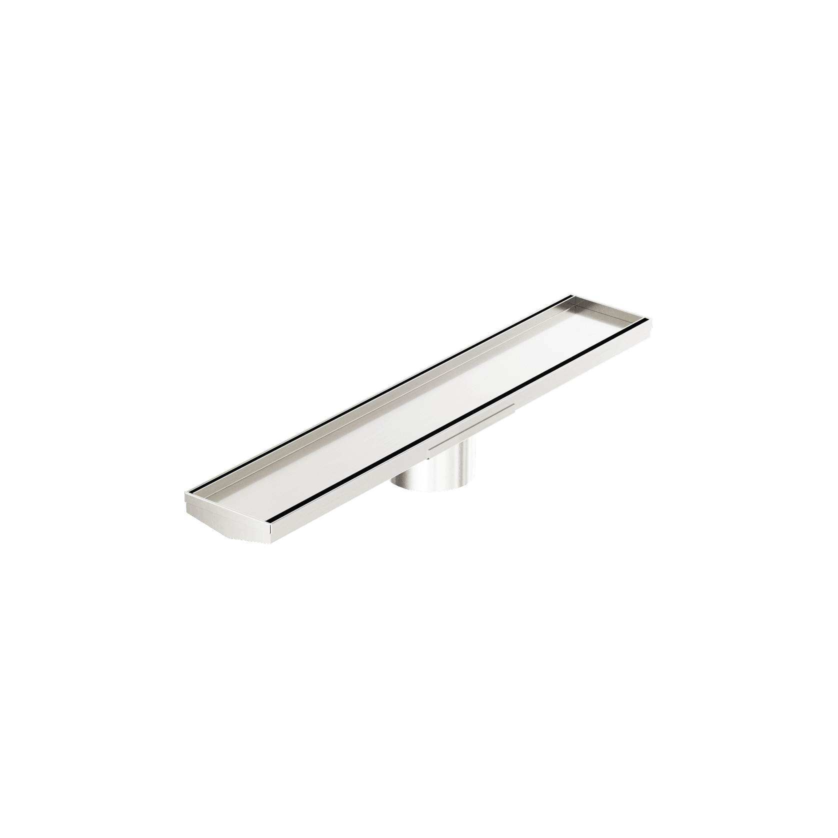 Tile Insert V Channel 600mm Floor Grate 89mm Outlet With Hole Saw Brushed Nickel gallery detail image